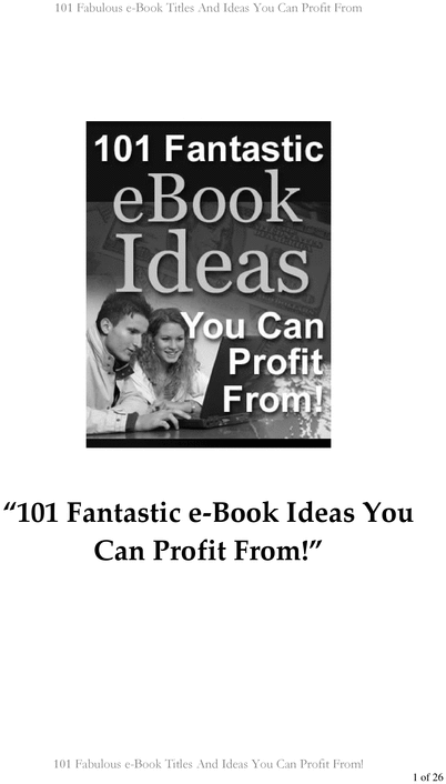 Product picture Ebook Title Ideas